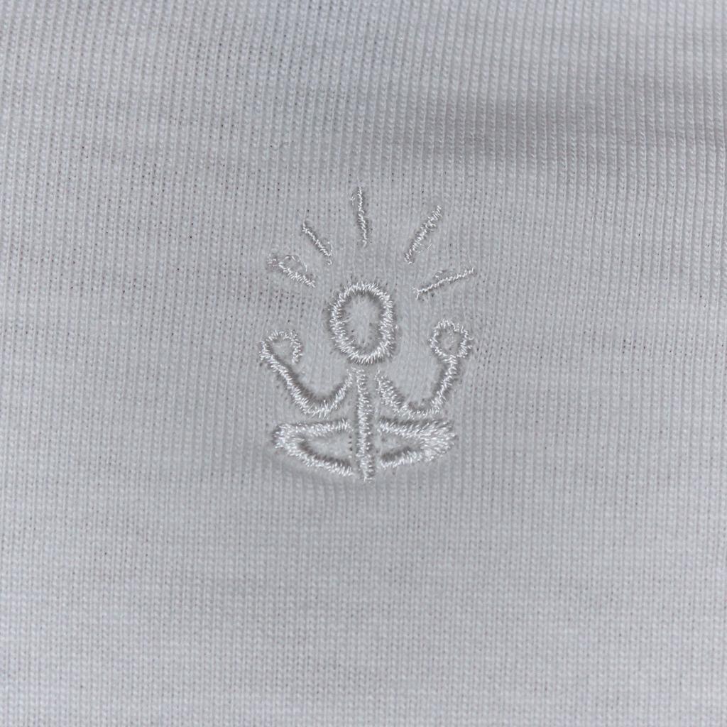 Premium White Embroidery T - Black/out Logo